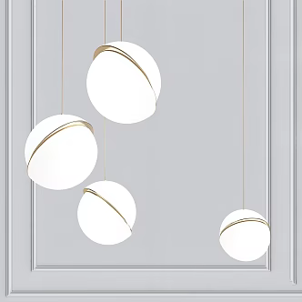 Modern chandelier crescent cello plum broom 3d model