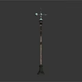 Decorative Weather Vane Lamp Post With Wooden Pole And Top Spheres