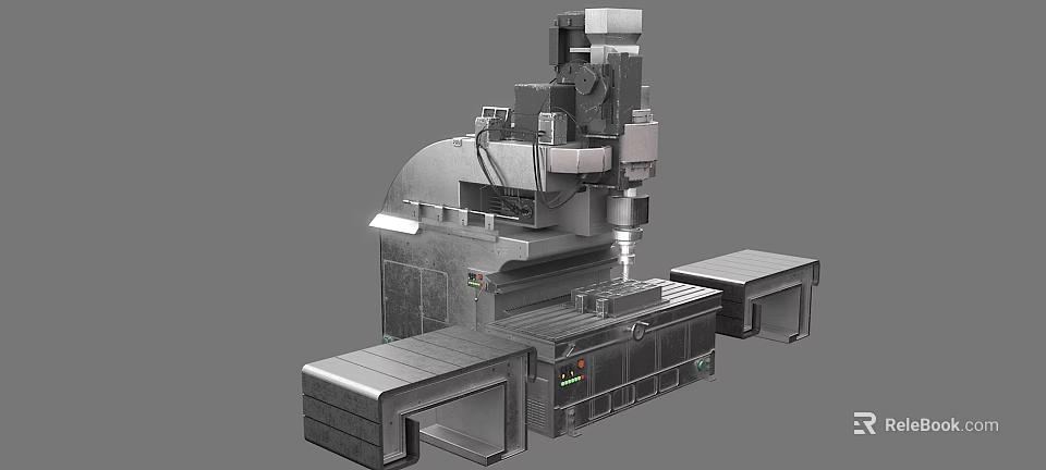 Heavy Duty CNC Milling Machine Industrial Equipment With Metal Frame Control Panel And Precision Worktable 3d model 