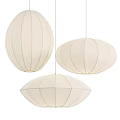 Modern Linen Pendant Lights with Oval and Round Shapes for Contemporary Home Decor