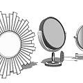 Various Stylish Vanity Mirrors With Different Frame Designs And Stands