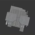 Gray Industrial Structural Component Model With Metal Framework And Support Beams