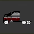 Red And Black Heavy Duty Truck With TRUCKS Lettering And Large Tires