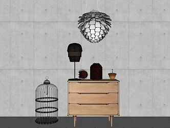 Modern Light Combination Pine Cage Pineal Lamp 3d model