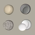 modern wall lamp round wall lamp 3d model