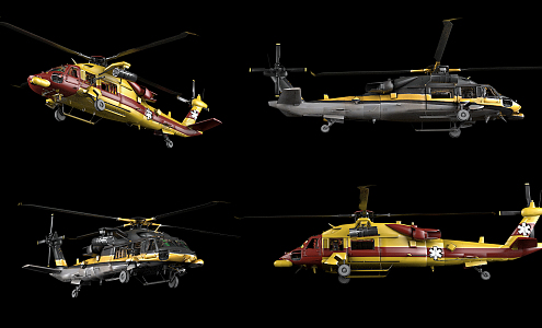 modern helicopter gunship 3d model