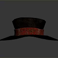 Stylish Dark Brown Wide Brim Hat With Round Top And Red Decorative Band