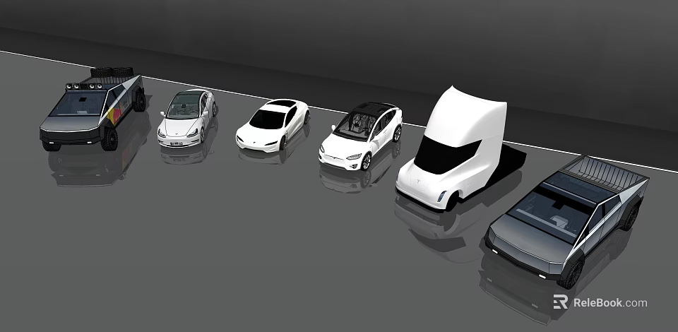 Modern Car Models Featuring Sedans Trucks And Futuristic Design Elements 3d model 