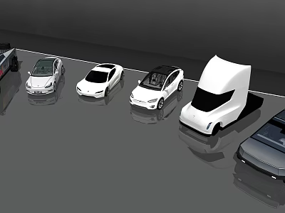 Modern Car Models Featuring Sedans Trucks And Futuristic Design Elements 3d model