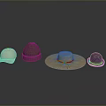 Various Stylish Hats Collection Featuring Straw Baseball Cap And Bow Design Details