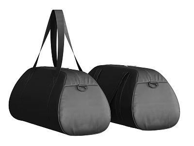 Two Black Stylish Duffel Bags Featuring Durable Shoulder Straps And Modern Design For Travel 3d model