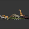 Toy Animal Figurines Collection With Lion Zebra Giraffe And Other Wildlife Models