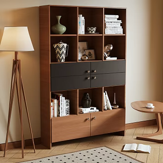 Antique Bookcase Storage Cabinet 3d model
