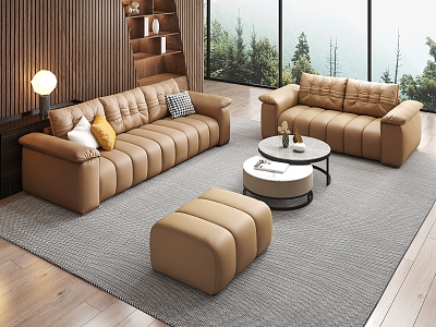 Modern Sofa Coffee Table Combination Soft Bag Sofa model