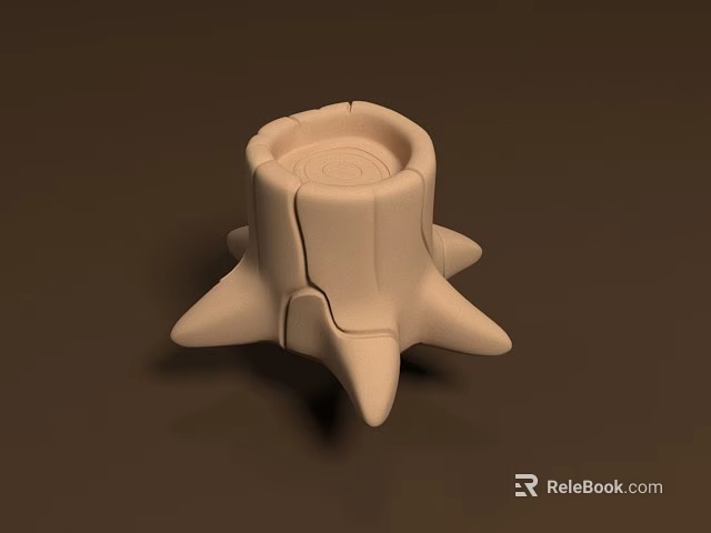 Stump Shaped Decorative Object With Multiple Pointed Base And Smooth Surface 3d model