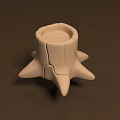 Stump Shaped Decorative Object With Multiple Pointed Base And Smooth Surface 3d model