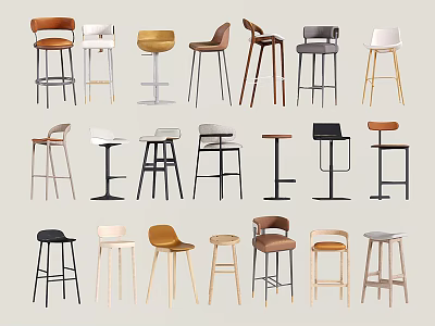 Modern Simple Bar Chair Stainless Steel Bar Chair High Chair Bar Stool Bar Stool 3d model