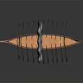 Ancient Wooden Watercraft with White Sail and Traditional Hull Design on Reflective Surface