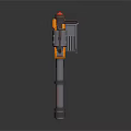 Mechanical Cannon Weapon with Yellow Gray Design Large Barrel and 3D Model Structure