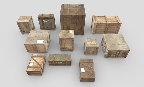 Wooden Boxes Cargo Boxes Cargo Boxes Cargo Boxes Cargo Terminals Cargo Transport Boxes Low Face Number Low Mold Simple Mold Game Video Level Realism 3d model