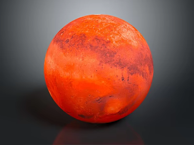 Detailed Realistic View Of Mars Red Planet Surface With Cosmic Features 3d model