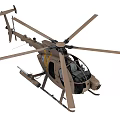 Tan Military Utility Helicopter With Rotors Weapon Systems Cockpit And Landing Gear