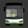 Modern White And Green Urban Bus With Large Windows And Seating