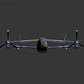 Futuristic Aerospace Vehicle With Blue White Orange Colors And Propeller Design For Space Exploration