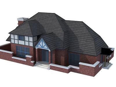 Jane European single-family villa English-style small villa 3d model