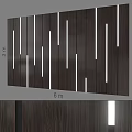 Modern Interior Wall Design With Dark Wood Panels Vertical Lighting Strips And Dimensions 3m 6m