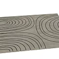 Square Modern Rug Featuring Wavy Black Lines On Neutral Beige Surface 3d model