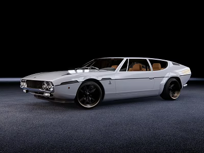 Classic Silver Sports Car With Sleek Design And Black Alloy Wheels 3d model