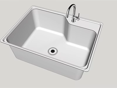 Single Bowl Stainless Steel Kitchen Sink With Modern Faucet For Home Kitchen Use 3d model