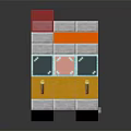 Electric Toy Building Blocks Food Truck with Orange White Body Red Top and Transparent Windows