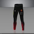 Black Performance Leggings With Red Gradient Accents And Multiple Logo Prints For Activewear 3d model