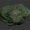 Bronze Bust Sculpture With Long Hair And Draped Cloth On Reflective Surface 3d model