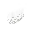 Elegant Star Shaped Chandelier With Many Hanging Strings Against Black Background