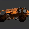 Orange Off Road Utility Vehicle With Large Tires 3d model