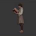 Man In Traditional Robe Reading Decorated Ancient Book With Intricate Design