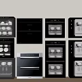 Modern Black Built In Kitchen Appliances With Ovens Microwaves And Sleek Design