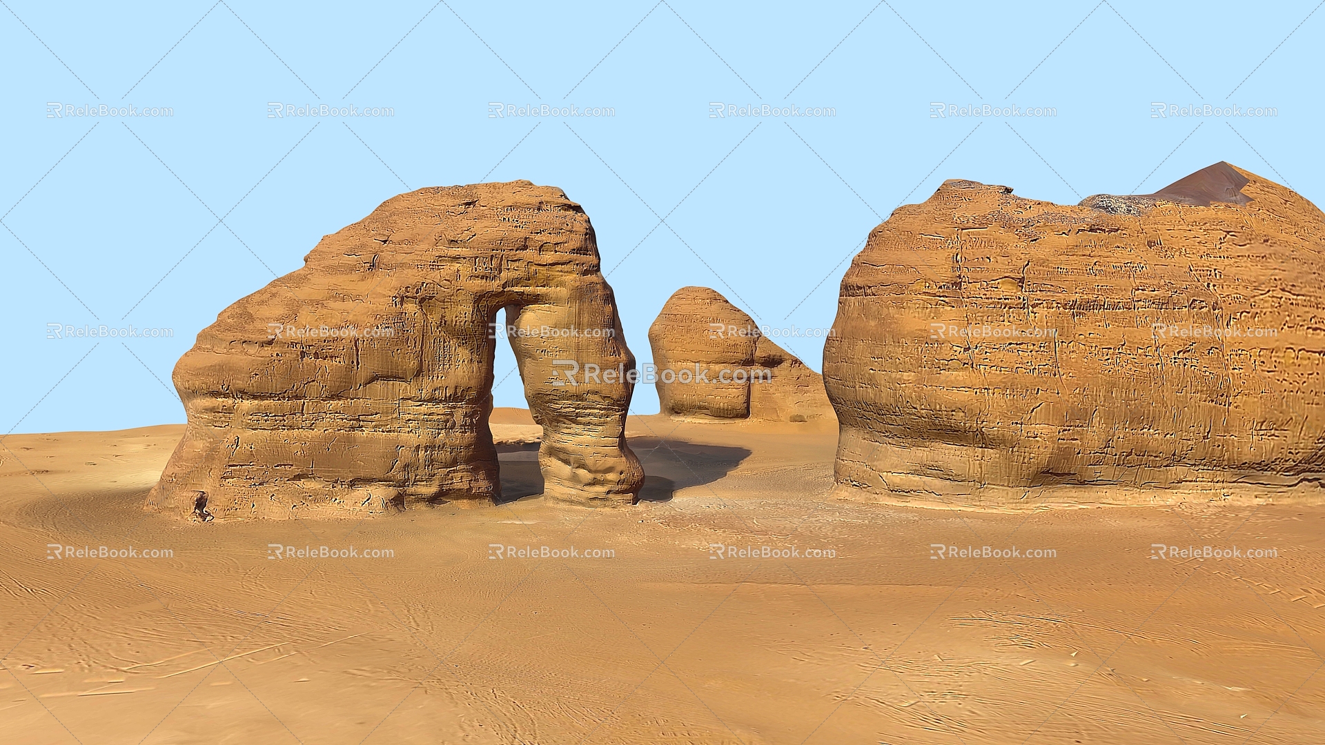 Saudi Arabia Elephant Rock Mountain Terrain Stone Mountains 3d model