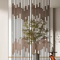 Modern Room Dividers With Sleek Metal Frames Glass Panels And Indoor Plants