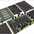 Parking Lot Design Layouts Featuring Multiple Vehicle Parking Areas And Landscaping Elements