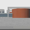 Modern School Building Complex Featuring Connected Structures Flat Roofs And Central Circular Design 3d model