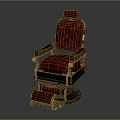 Red Diamond Stitched Massage Chair With Ergonomic Armrests And Footrest