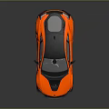 Orange Sports Car With Black Roof And Rear Spoiler Modern Design And High Performance Features