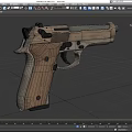 Pistol M9A3 Beretta semi-automatic pistol low face number low model simple model game sub-era film and television level super realistic high precision 3d model
