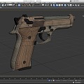 Pistol M9A3 Beretta semi-automatic pistol low face number low model simple model game sub-era film and television level super realistic high precision 3d model