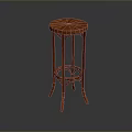 Elegant Wooden Single Chair With Round Seat And Cross Leg Design Structure