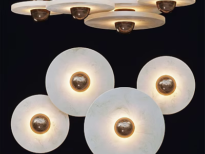 Modern Round Wall Sconces With White Shade And Warm Glowing Light Design 3d model